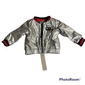 NWT IKKS BABY Metallic Silver Water Repellent Warm Jacket